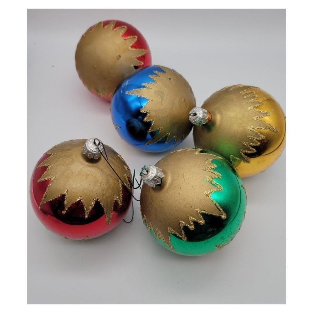 Vintage Extra Large Hand Painted Ornaments